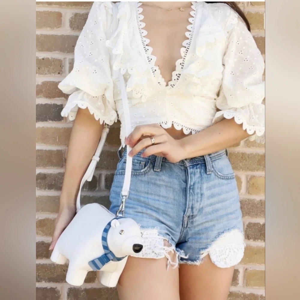 NWOT KATE SPADE ARTIC FRIENDS POLAR BEAR CROSSBODY BAG WITH BLUE SCARF - Picture 3 of 16